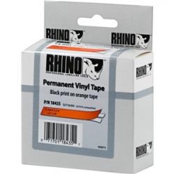 DYMO RhinoPRO märktejp perm vinyl 12mm, svart på orange, 5.5m rulle