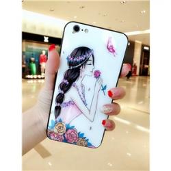 Best Quality - Tempered glass rear cover, TPU frame iPhone 8, Flower