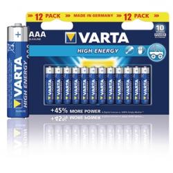 Varta Batteri alkaline AAA/LR03 1.5 V High Energy 12 pack