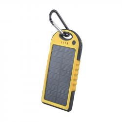 Setty powerbank med solceller, 5000 mAh, gul/svart