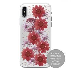 Puro Skal till iPhone XS Max, Hippie Chic Fall Cover, Äkta blommor, Röd