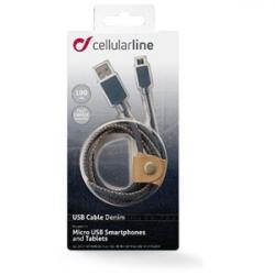 Cellularline microUSB-kabel Jeans, 1m
