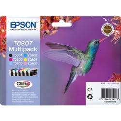 Epson Hummingbird Flerpack 6 färger T0807 Claria Photographic-bläck