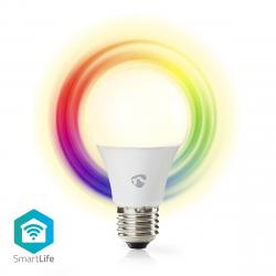 Nedis Smartlife Full färg glödlampa | Wi-Fi | E27 | 806 lm | 9 W | RGB / Warm to Cool White | 2700 - 6500 K | Android / IOS | Gl