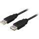 DELTACO USB 2.0 kabel Typ A hane - Typ A hona 5m, svart