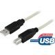 DELTACO USB 2.0 kabel Typ A hane - Typ B hane 3m