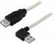 DELTACO USB 2.0 kabel Typ A hane vinklad - Typ A hona 0,2m