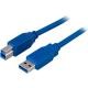 DELTACO USB 3.0 kabel, Typ A hane - Typ B hane, 2m, blå