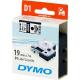 DYMO D1 märktejp standard 19mm, svart på transparent, 7m rulle