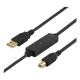 DELTACO PRIME USB 2.0 kabel Typ A hane - Typ B hane, aktiv, 10m, svart