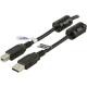 DELTACO USB 2.0 kabel Typ A hane - Typ B hane 3m, ferritkärnor, svart