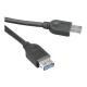 Akasa USB 3.0 kabel, Typ A hane - Typ A hona, 1,5m, svart