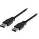 DELTACO USB 3.0 kabel, Typ A hane - Typ A hane, 1m, svart