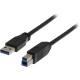 DELTACO USB 3.0 kabel, Typ A hane - Typ B hane, 1m, svart