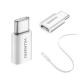 Huawei adapter microUSB till USB-C, vit/silver