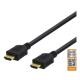 DELTACO High-Speed Premium HDMI-kabel, 1m, Ethernet, 4K UHD, svart