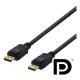 DELTACO DisplayPort-kabel, 2m, 4K UHD, DP 1.2, svart