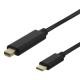 DELTACO USB-C - MiniDP kabel, 2m, 21,6 Gbit/s, 3840x2160 60Hz, svart