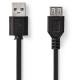 USB 2.0-kabel | A-hane - USB A-hona | 2.0 m | Svart