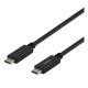 DELTACO USB-C till USB-C kabel, 5 Gbit/s, 5A, 1 m, svart