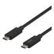 DELTACO USB-C - USB-C cable, 5Gbit/s, 5A, 2M, black