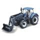 Tractor w/front loader N.H. T7.615 10cm blue