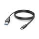 HAMA Synkkabel USB-C USB-A 3m Svart