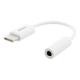 DELTACO USB-C till 3,5 mm adapter, stereo, passiv, 9 cm, vit