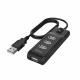 Hub USB-A 2.0 Switch 4x Portar 480 Mbit/s Svart