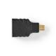 HDMI Adapter | HDMI Micro kontakt | HDMI Hona | Guldplaterad | Rak | ABS | Svart | 1 st. | Plastpåse