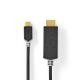 USB-C Adapter | USB 3.2 Gen 1 | USB-C Hane | HDMI Kontakt | 2.00 m | Rund | Guldplaterad | PVC | Antracit | Låda