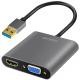 LogiLink USB-A 3.0 -> HDMI-Hona + VGA-H